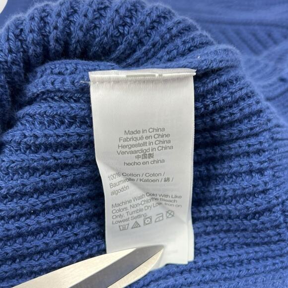 J.Crew Heritage Cotton Shaker-Stitch Crewneck Sweater Navy Size Large - Picture 5 of 7